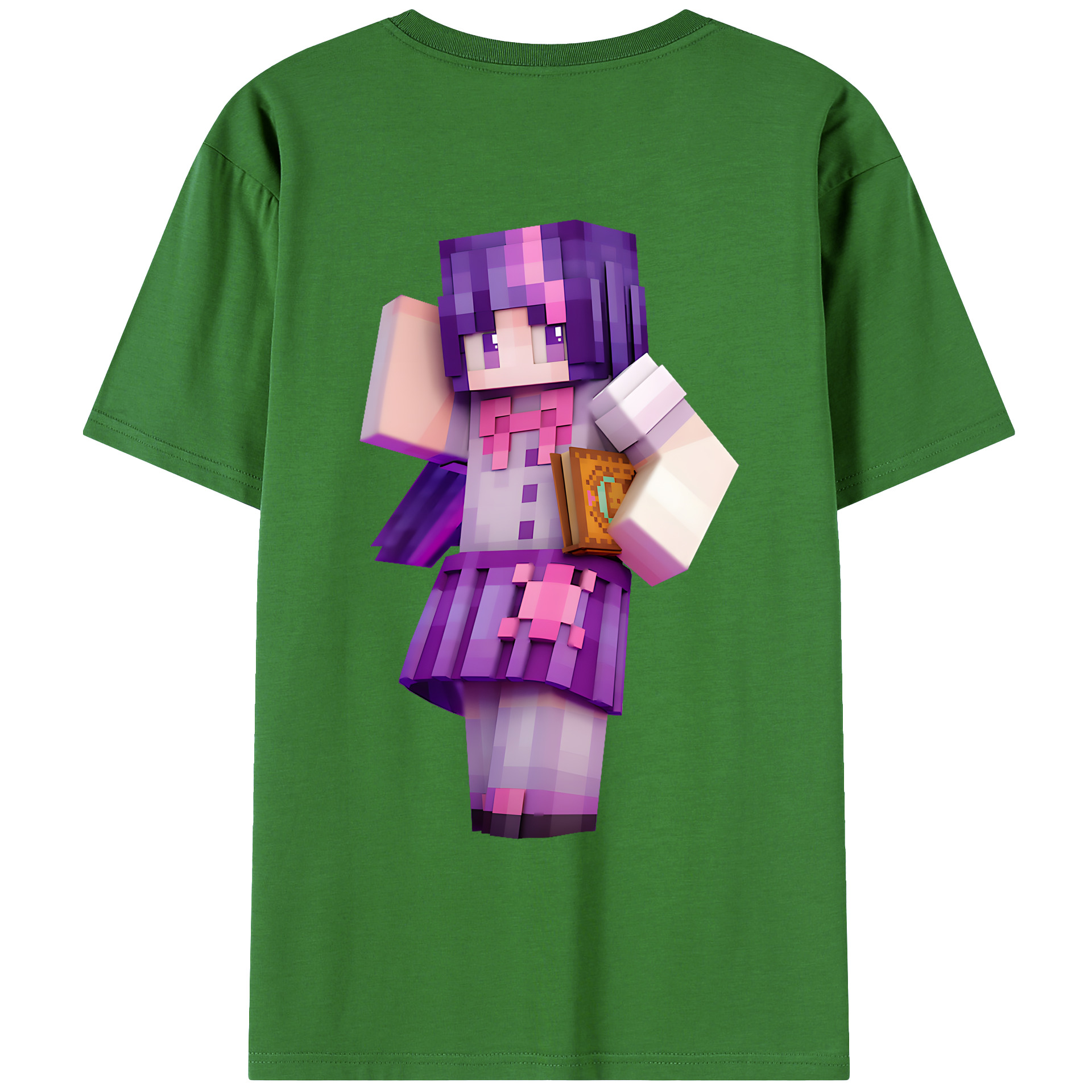 （画像用） マインクラフト ブロックの世界 Minecraft MC Block world レディース半袖Tシャツ(バックプリント)